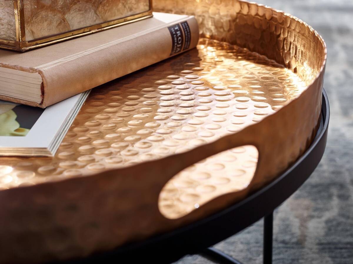 Wohnling Couchtisch 2er-Set. schwarz gold B/H/T: ca. 56x33x56 cm