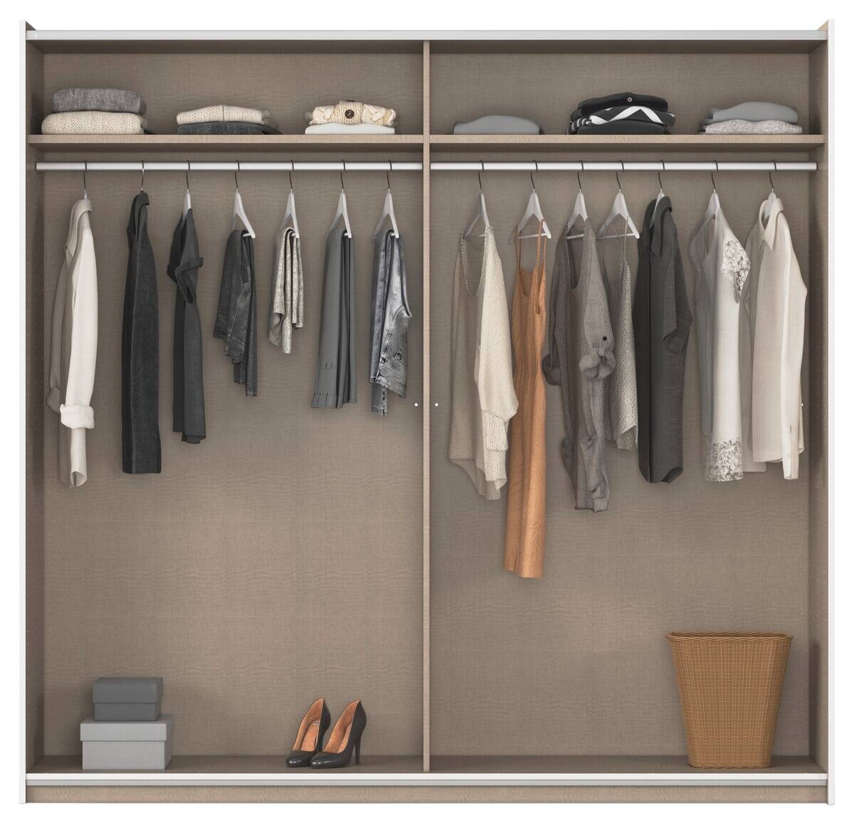 Schwebetürenschrank Corvo Alpinweiß B/H/T: ca. 218x210x59 cm