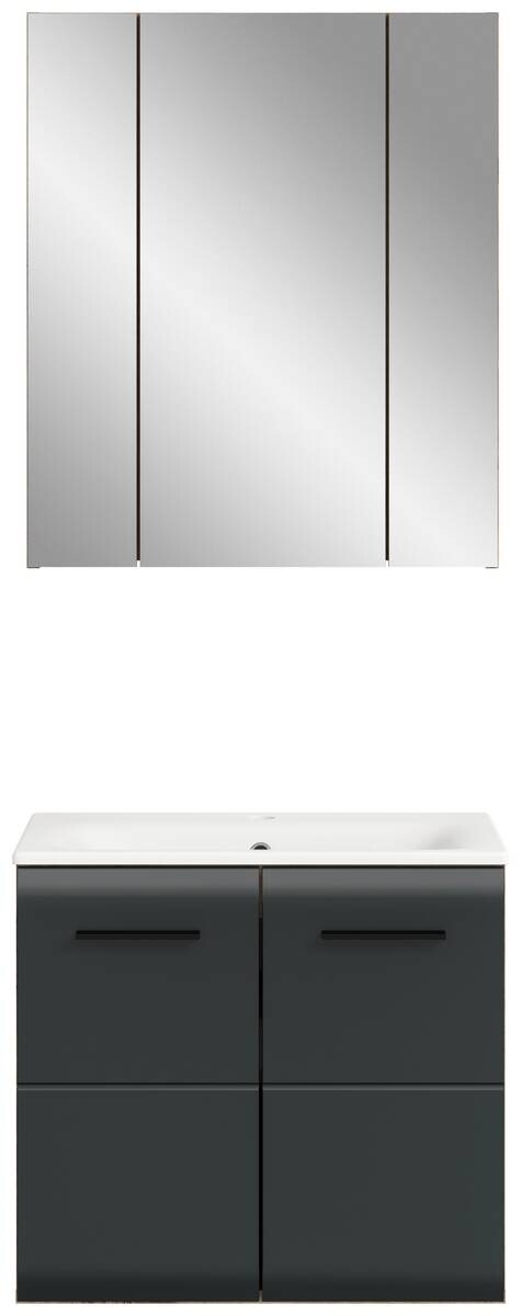 Badezimmer-Set Ice Nox Oak Nachbildung schwarz matt B/H/T: ca. 60x185x46 cm
