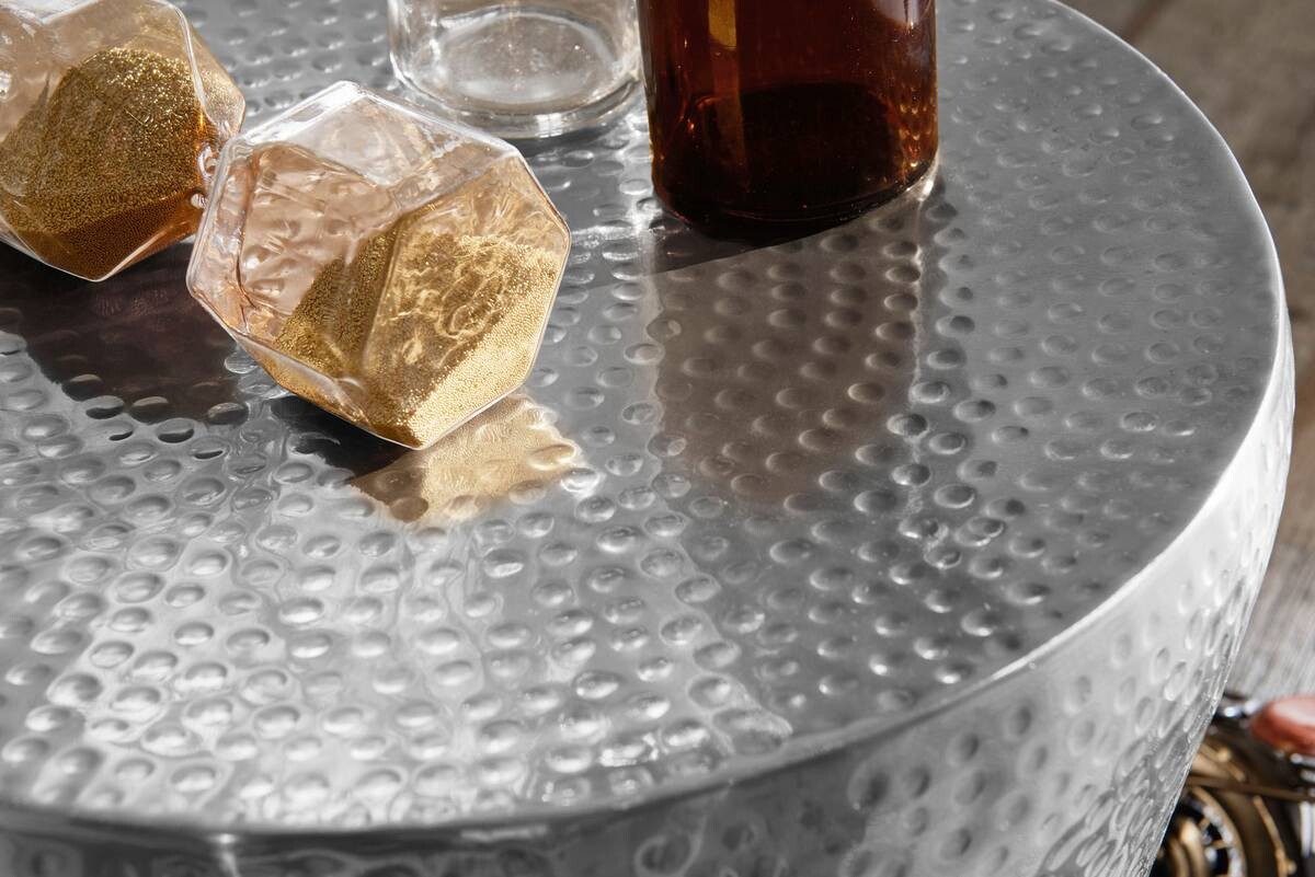Beistelltisch silber Aluminium B/H/T: ca. 41x41x41 cm