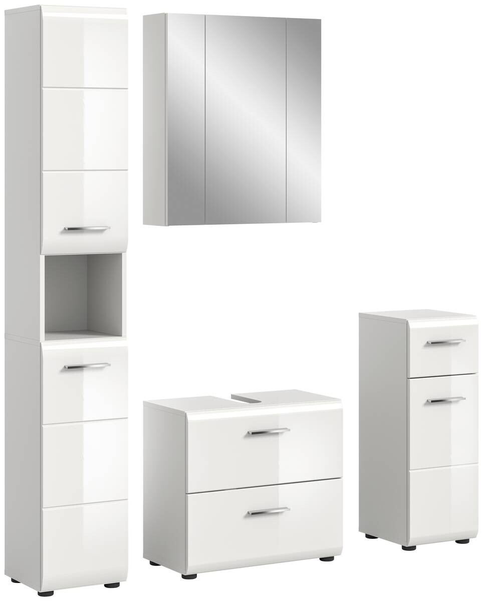 Badezimmer-Set Ice weiß weiß Hochglanz B/H/T: ca. 150x185x30 cm