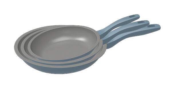 MICHELINO Bratpfannenset Alythia blau Aluminium 3 tlg.