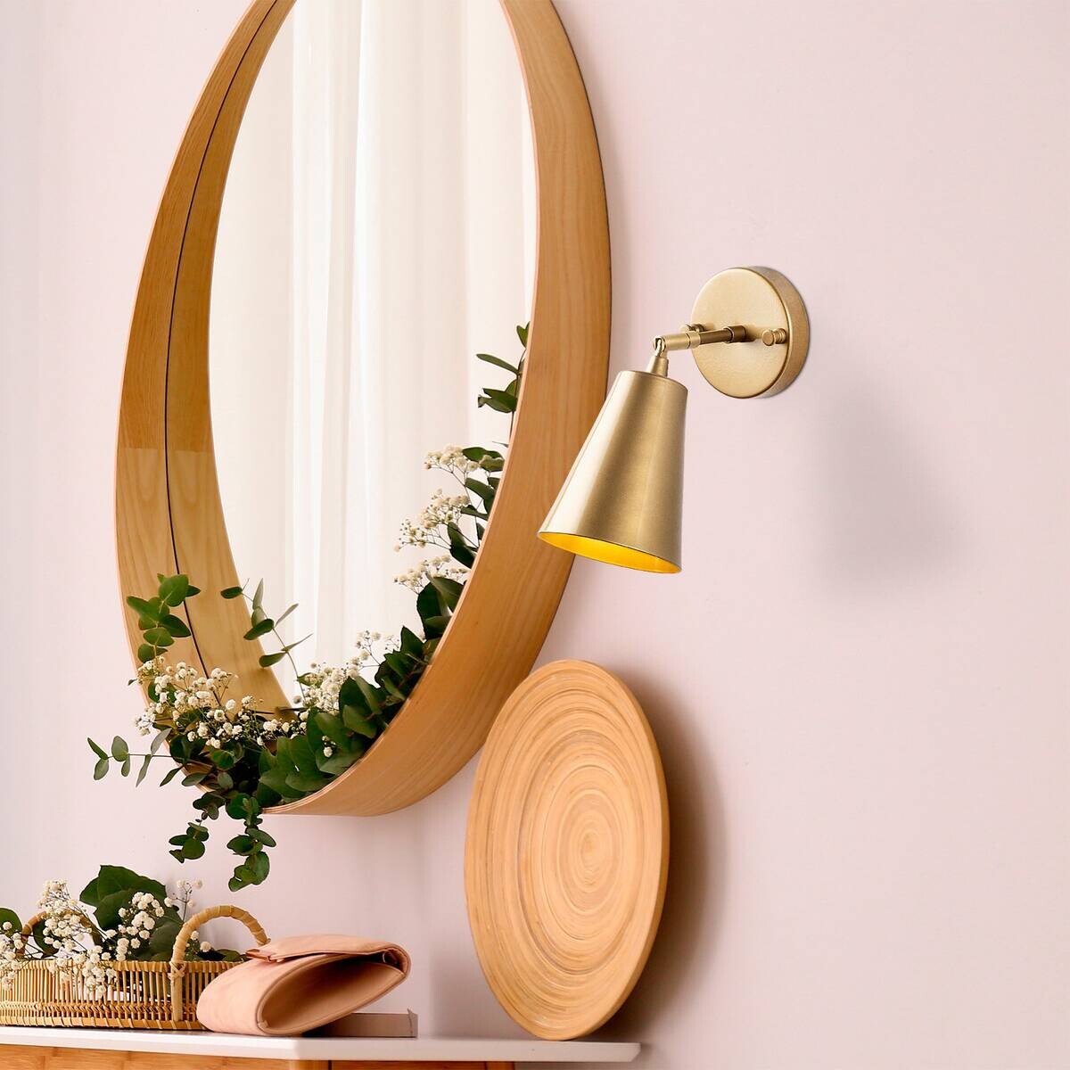 Opviq Wandleuchte Evander gold Metall Glas B/H/T/L/D: ca. 26x21x26x10x10 cm E27 1 Brennstellen