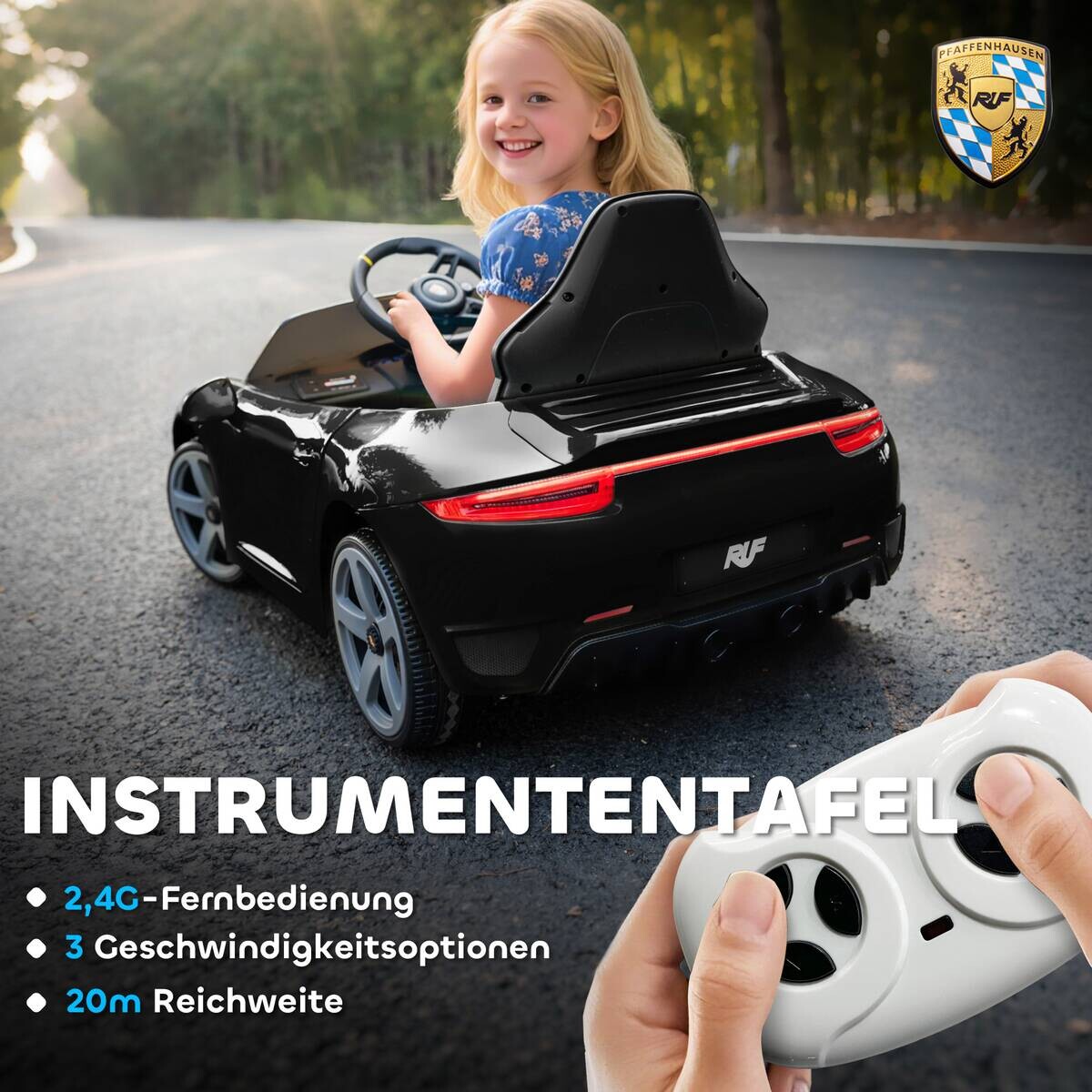 AIYAPLAY Kinder Elektroauto schwarz B/H/L: ca. 65,5x47x108 cm