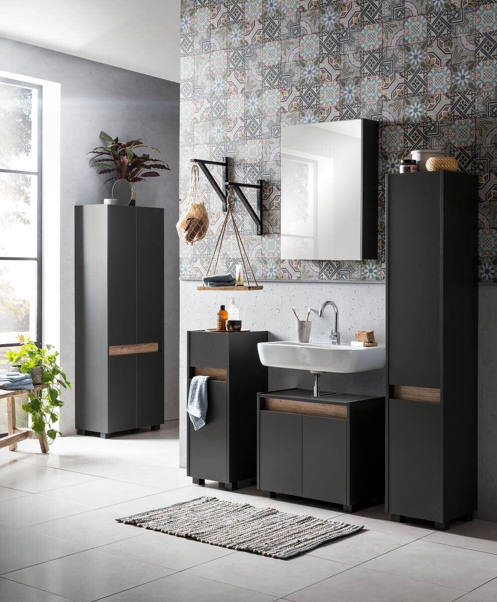 Hochschrank Cosmo anthrazit B/H/T: ca. 30,2x164,5x33 cm