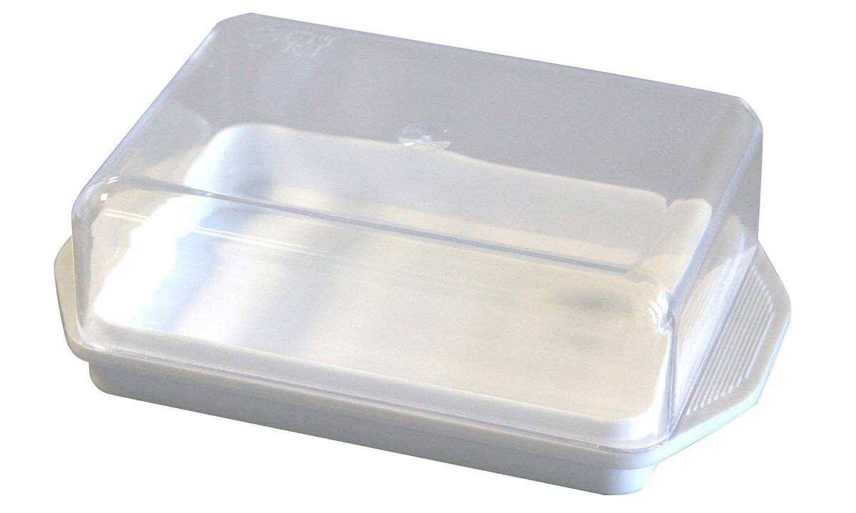 Butterdose weiß B/H/L: ca. 9,2x4,7x15,3 cm