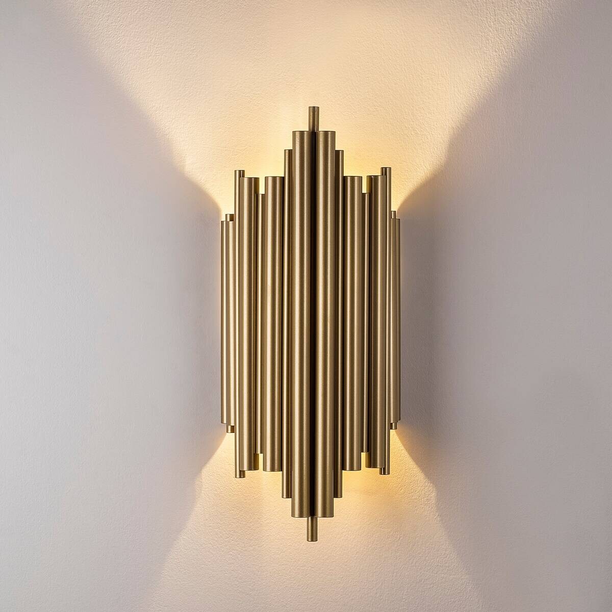 Opviq Wandleuchte Reis gold Metall B/H/T/L: ca. 22x50x22x11 cm E14 1 Brennstellen