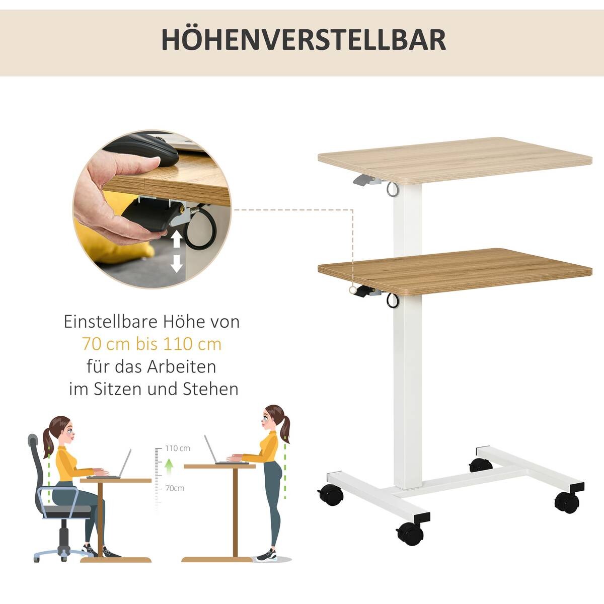 Schreibtisch 920-080 natur Holz Nachbildung weiß B/H/T: ca. 65x110x48 cm