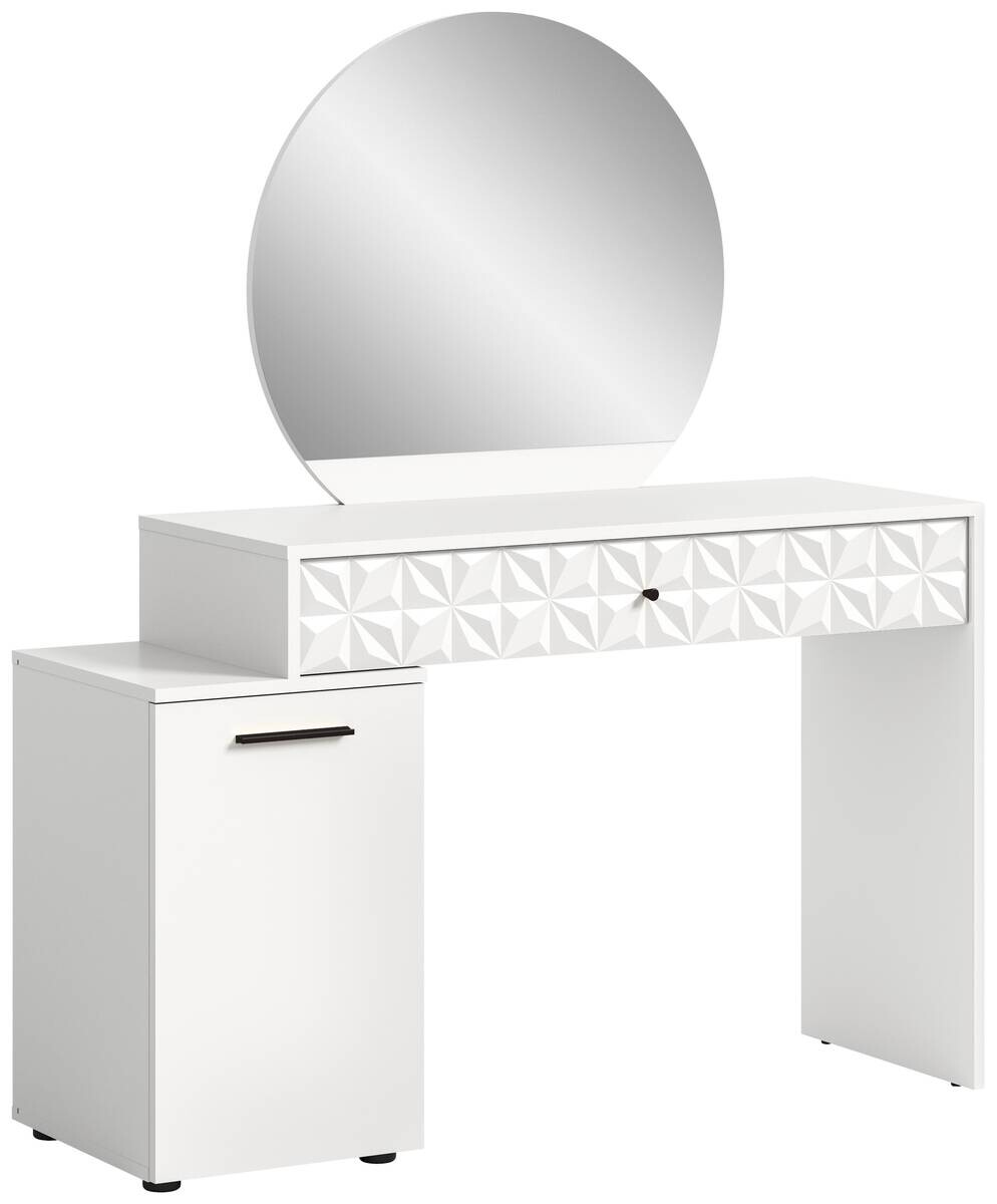 Schminktisch Prisma weiß weiß Hochglanz B/H/T: ca. 117x138x42 cm