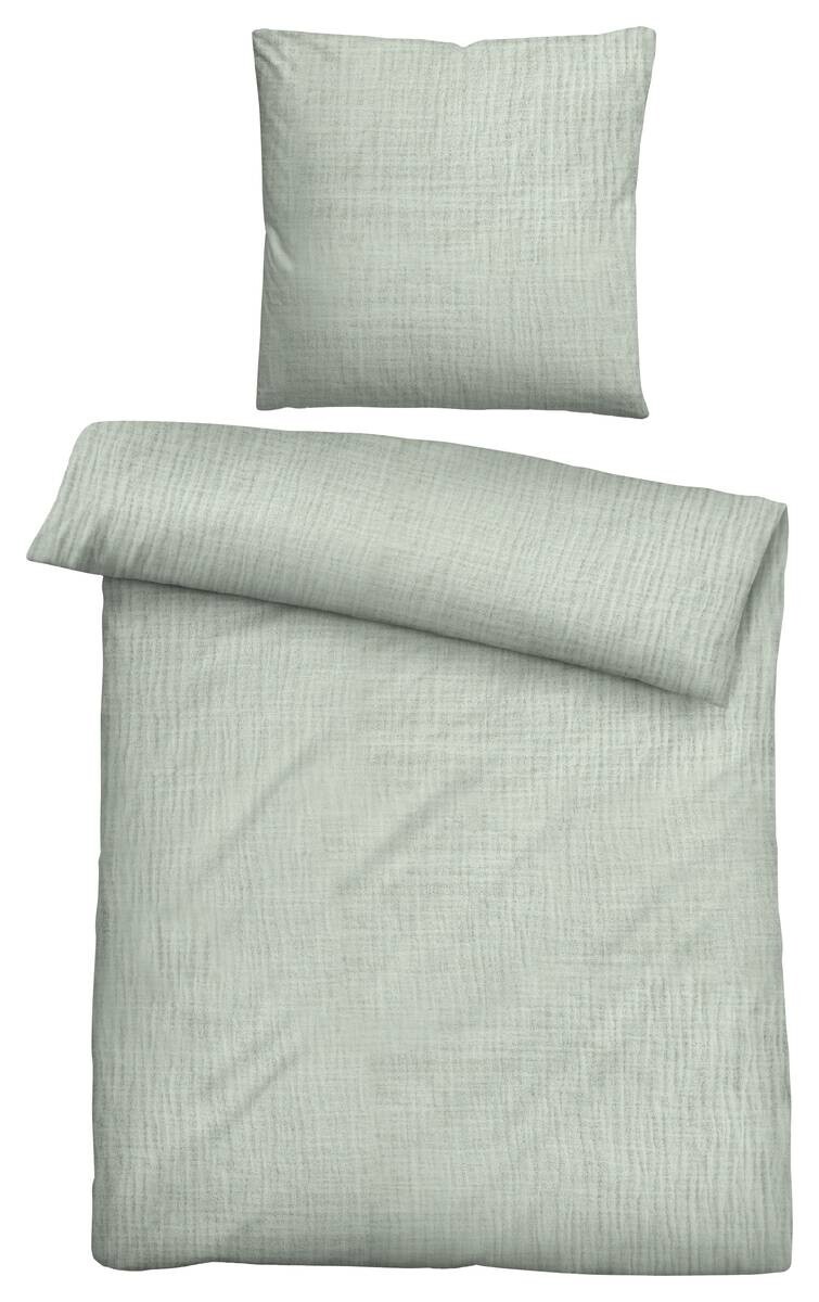Baumwoll Bettwäsche Musselin nilgrün 100% Baumwolle B/L: ca. 135x200 cm