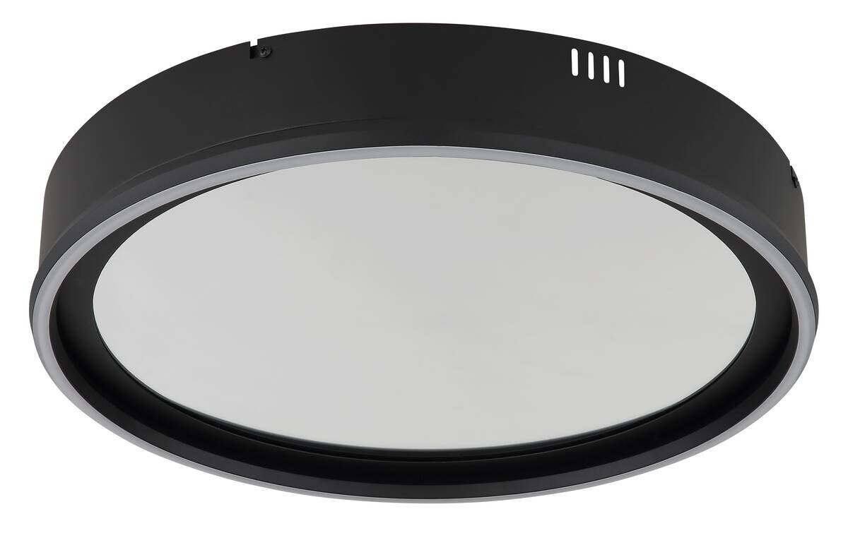 GLOBO Deckenleuchte klar Opal schwarz Glas Aluminium Kunststoff H/D: ca. 8,5x51,5 cm 1 Brennstellen