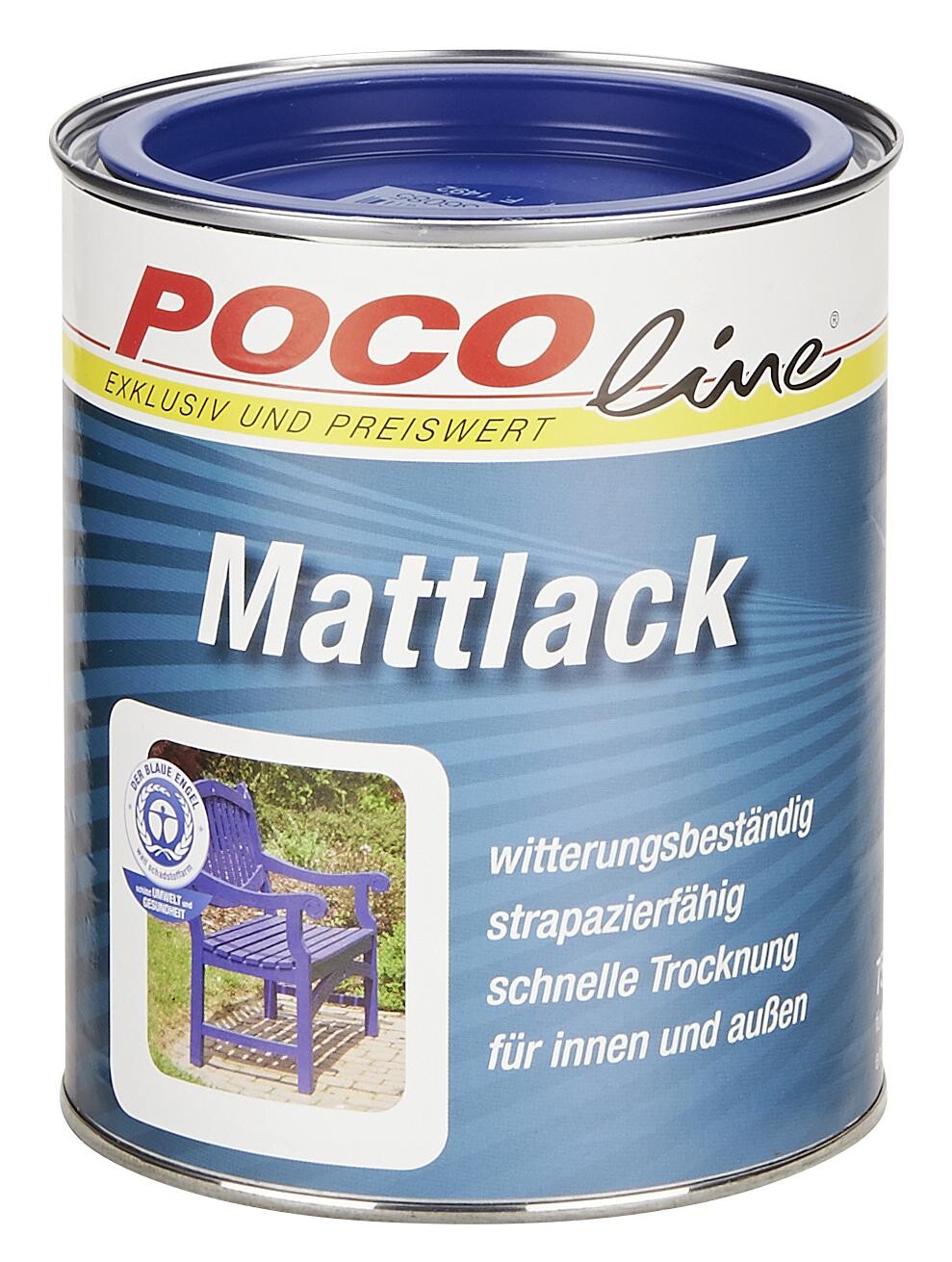 POCOline Acyl Buntlack enzianblau seidenmatt ca. 0,75 l