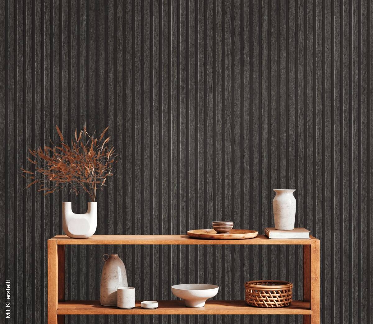 Vliestapete Holzoptik grau schwarz B/L: ca. 53x1005 cm
