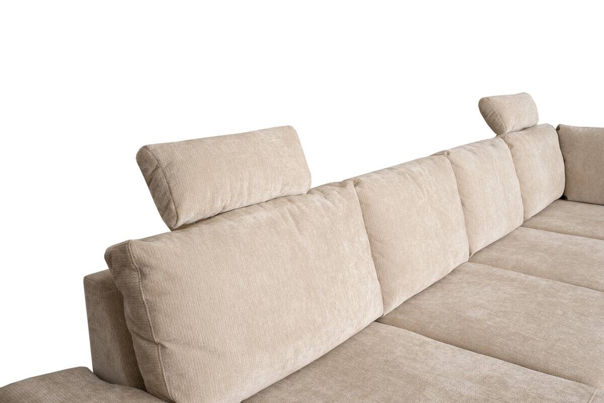 Kopfstütze Sara U beige Microfaser B/H/T: ca. 50x22x13 cm