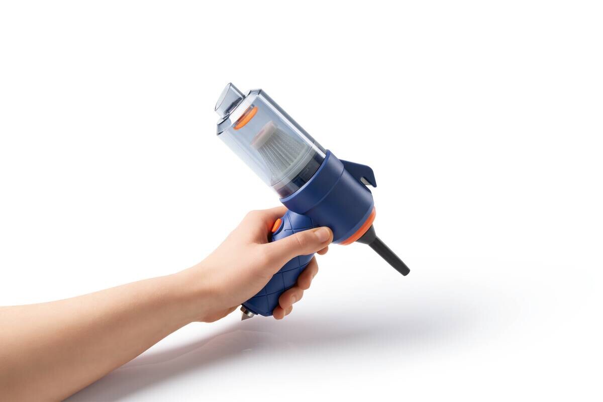 CLEANmaxx Akku-Handstaubsauger blau orange B/H/L: ca. 7x16,5x20 cm