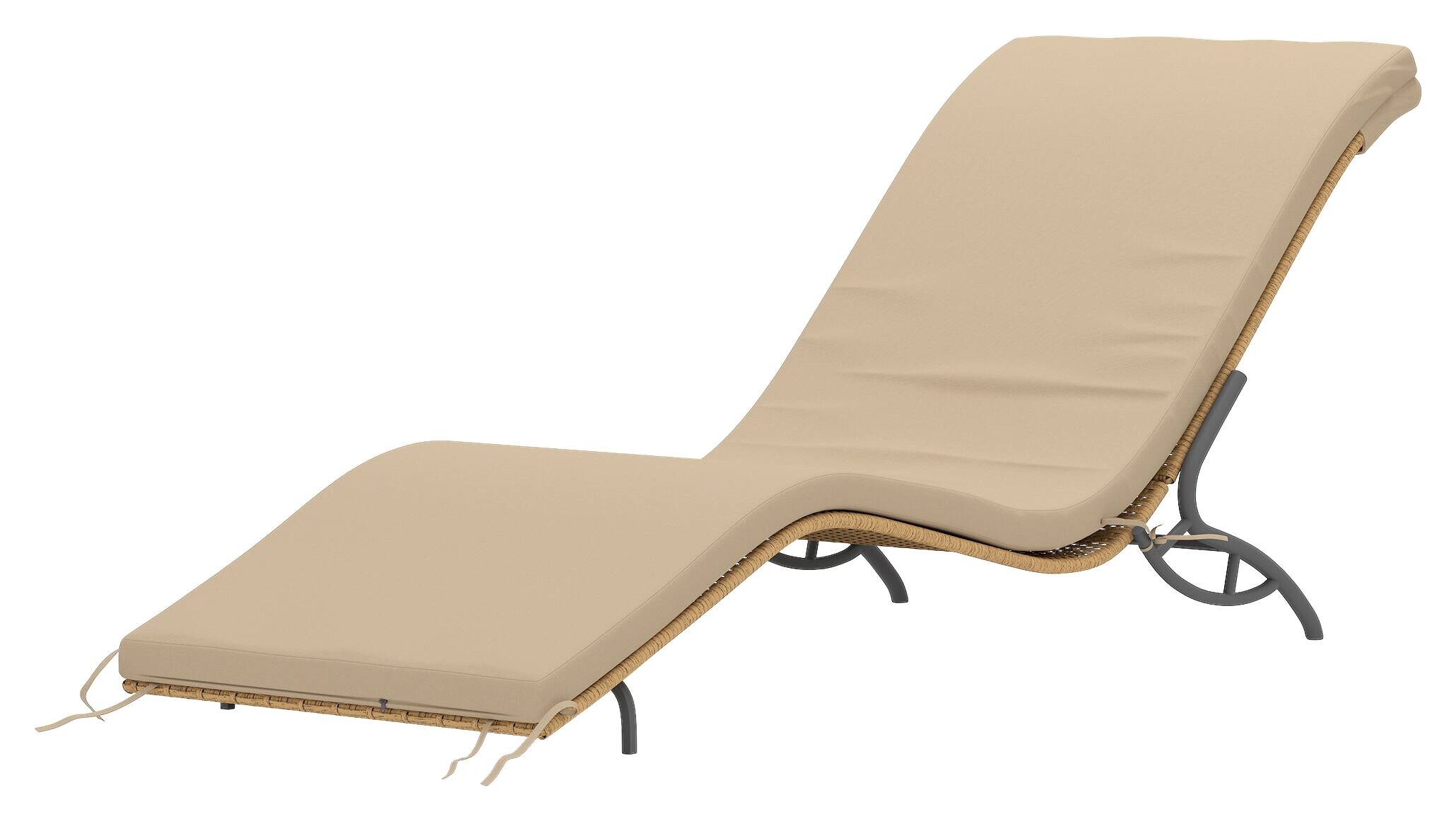 Outsunny Rattan-Sonnenliege beige Polyethylen B/H/L: ca. 63x76x166 cm