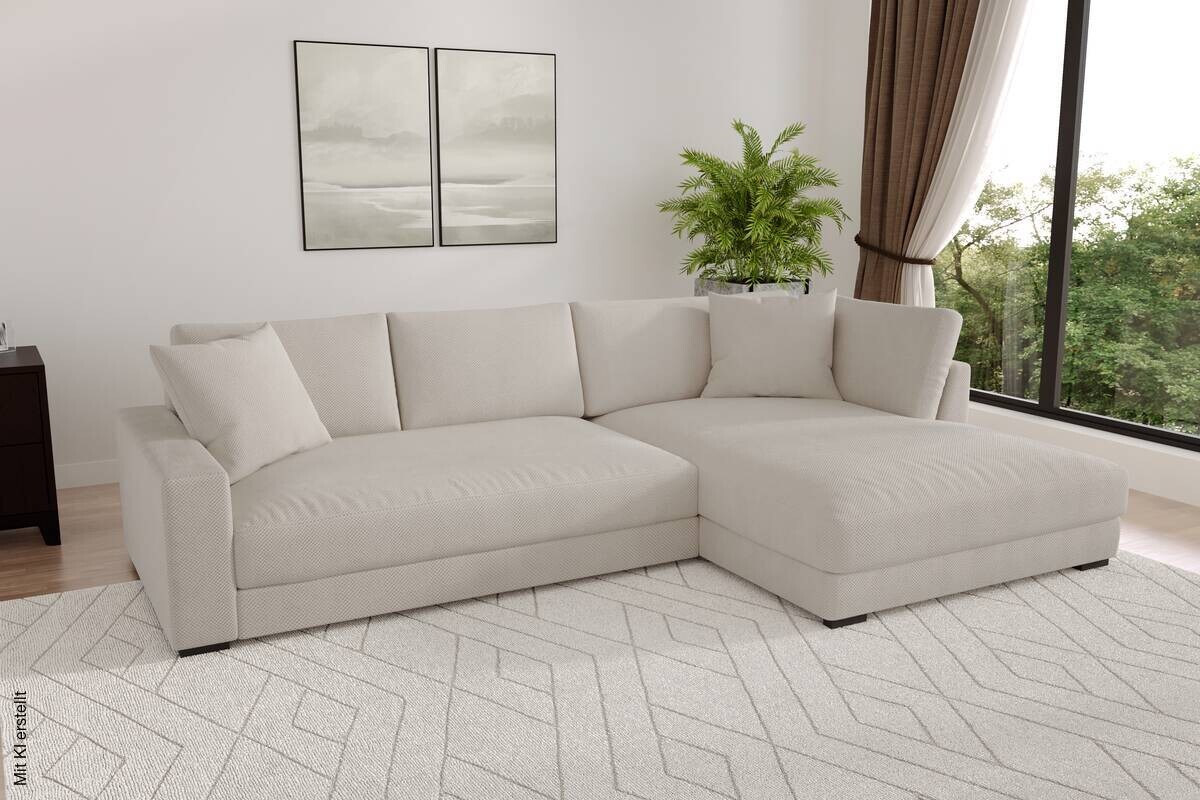 Ecksofa Greige Microfaser B/H/T: ca. 300x83x190 cm
