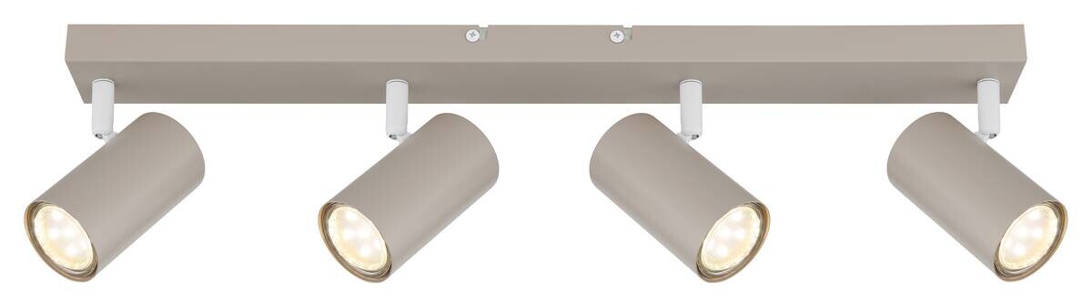GLOBO Spot 4-flg. Robby sand weiß Metall B/H/L: ca. 56x6x12 cm GU10 4 Brennstellen