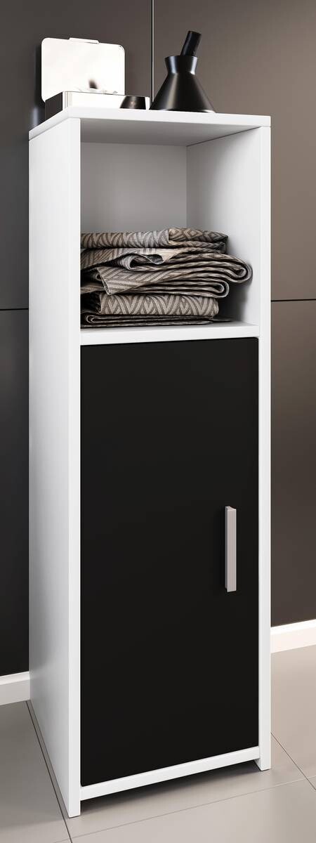 Midischrank Zalo weiß schwarz B/H/T: ca. 30x95x30 cm