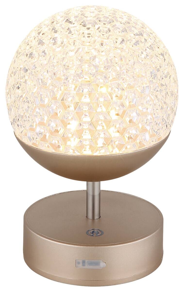 GLOBO Tischleuchte Gavin gold Kunststoff Acryl H/D: ca. 31,5x12 cm