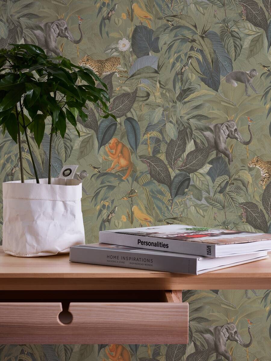 A.S.Creation Papiertapete grün B/H/D: ca. 53x1005x7,1 cm