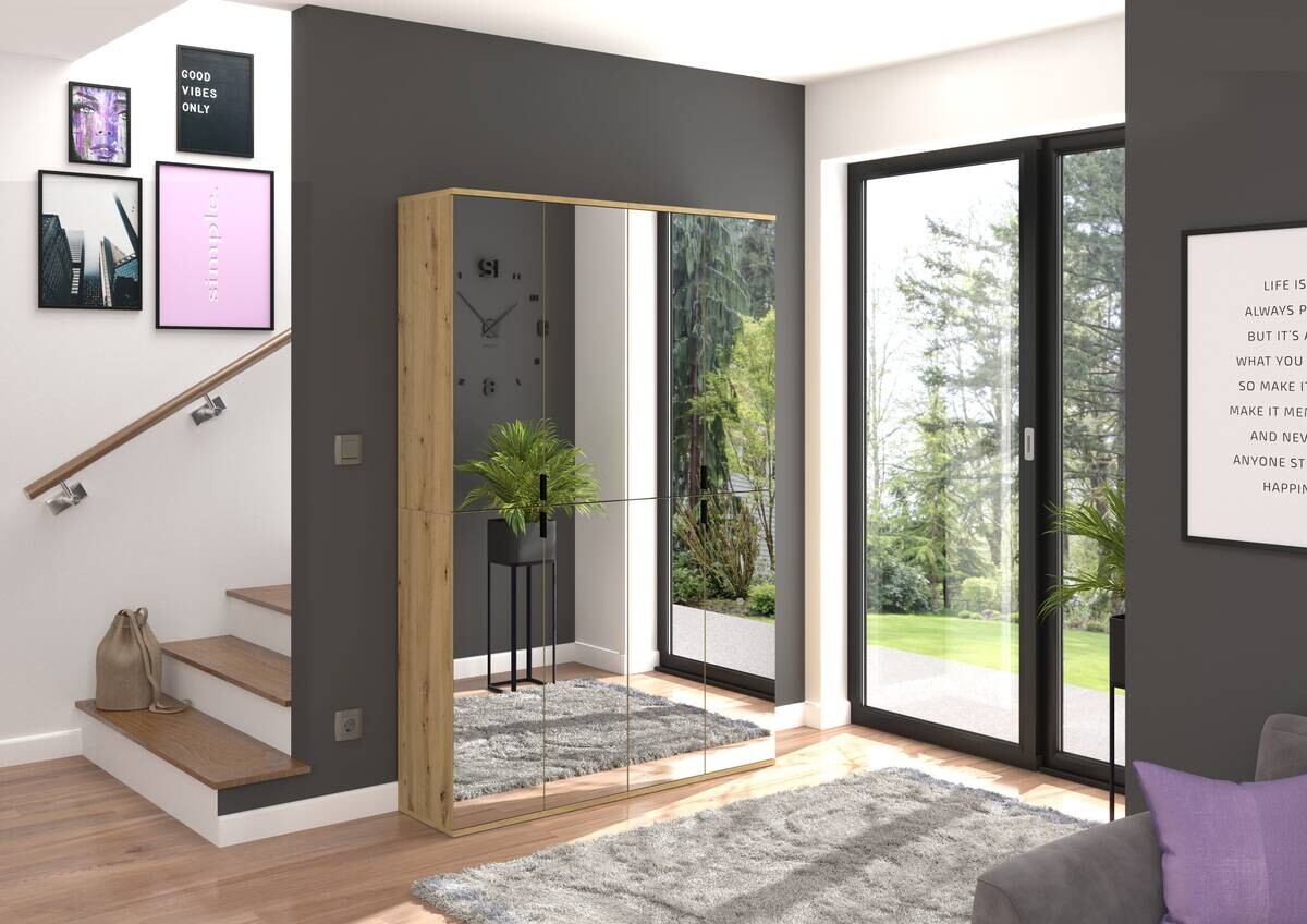 Spiegelschrank PROJEKT Eiche Artisan Nachbildung Spiegel Spanplatte B/H/T: ca. 61x193x34 cm