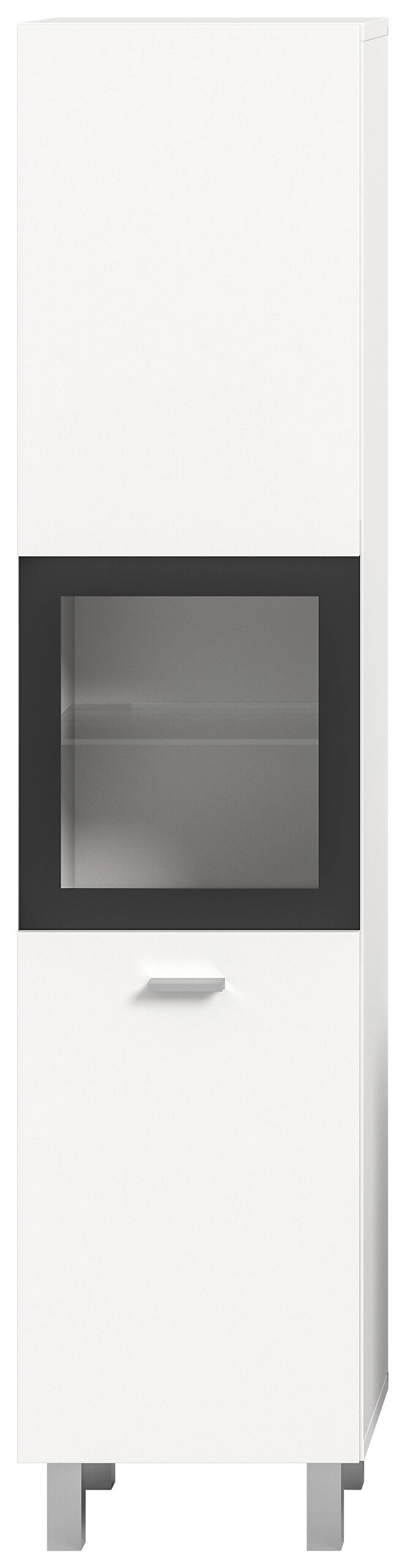 Badhochschrank BOSTON weiß schwarz B/H/T: ca. 30x125x29 cm