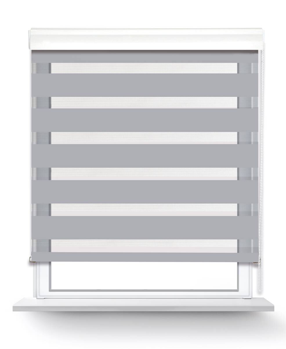 POCOline Doppelrollo mit Blende Easy-Fix silber B/L: ca. 45x160 cm