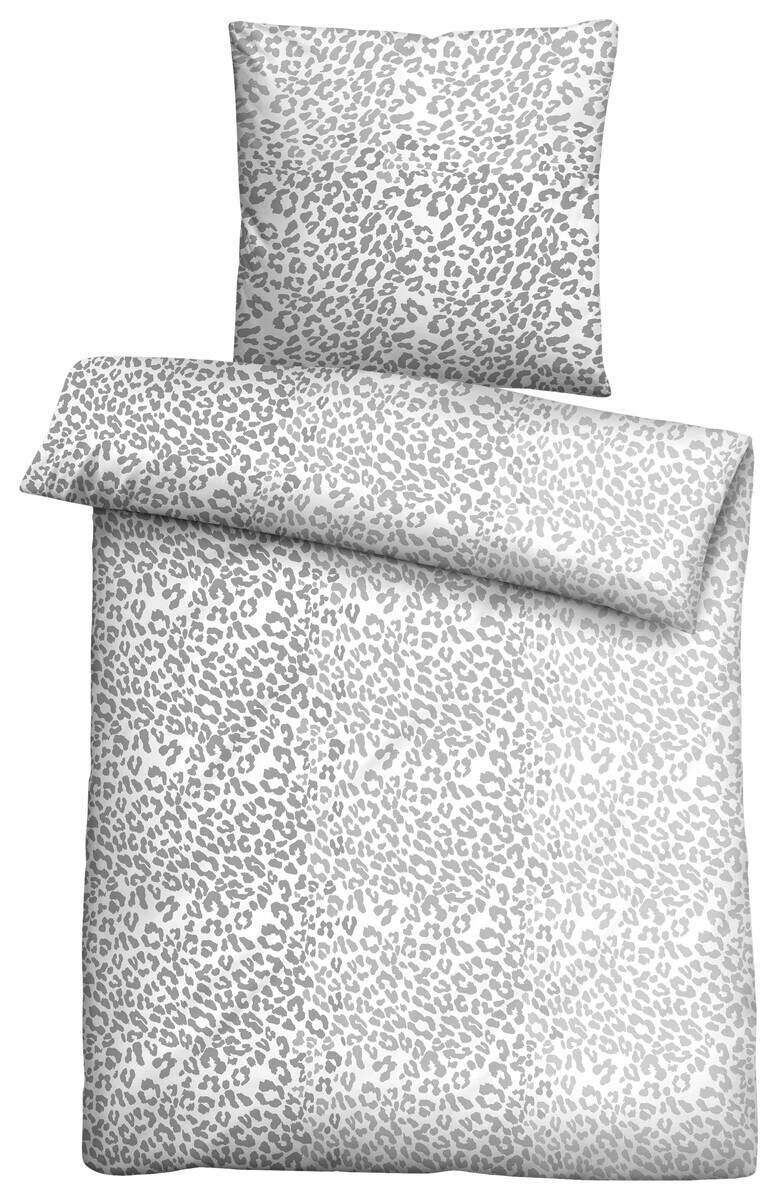 Baumwoll Bettwäsche Biber grau Baumwolle B/L: ca. 135x200 cm