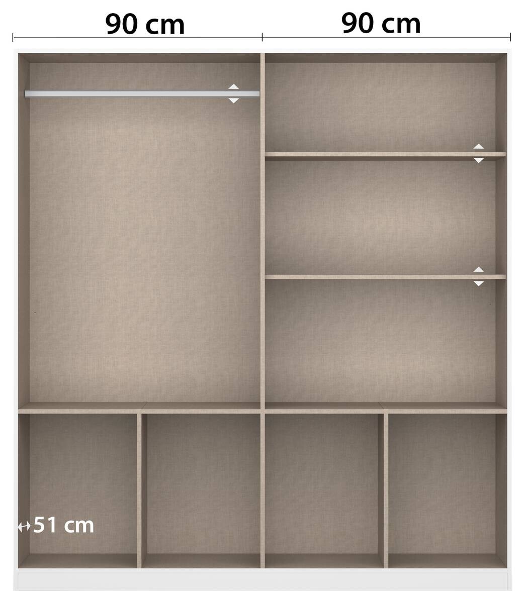 Kleiderschrank Celle weiß B/H/T: ca. 181x197x54 cm