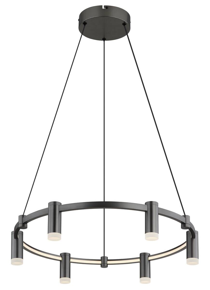 GLOBO Hängeleuchte anthrazit Opal Aluminium Acryl Metall H/D: ca. 120x62 cm 1 Brennstellen