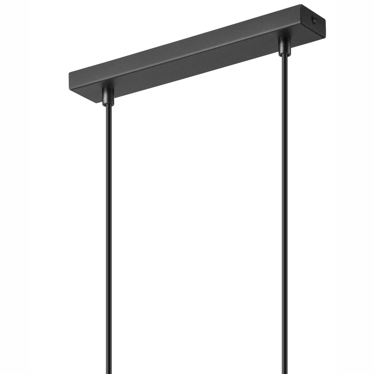 Lamkur Pendelleuchte schwarz Glas Stahl B/H/L: ca. 8x105x30 cm GU10 2 Brennstellen