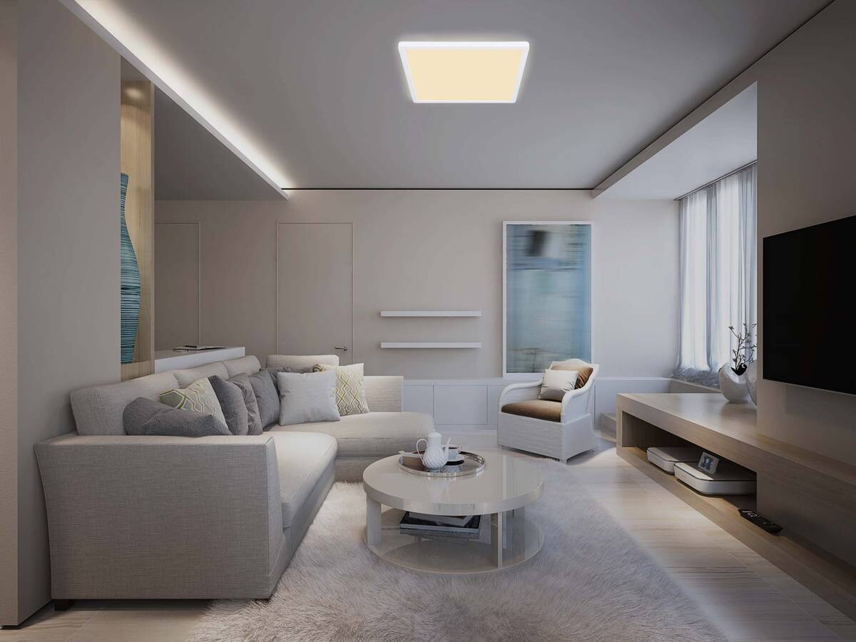 GLOBO Deckenleuchte SAPANA 41563-24W weiß Opal Kunststoff B/H/L: ca. 42x2,5x42 cm