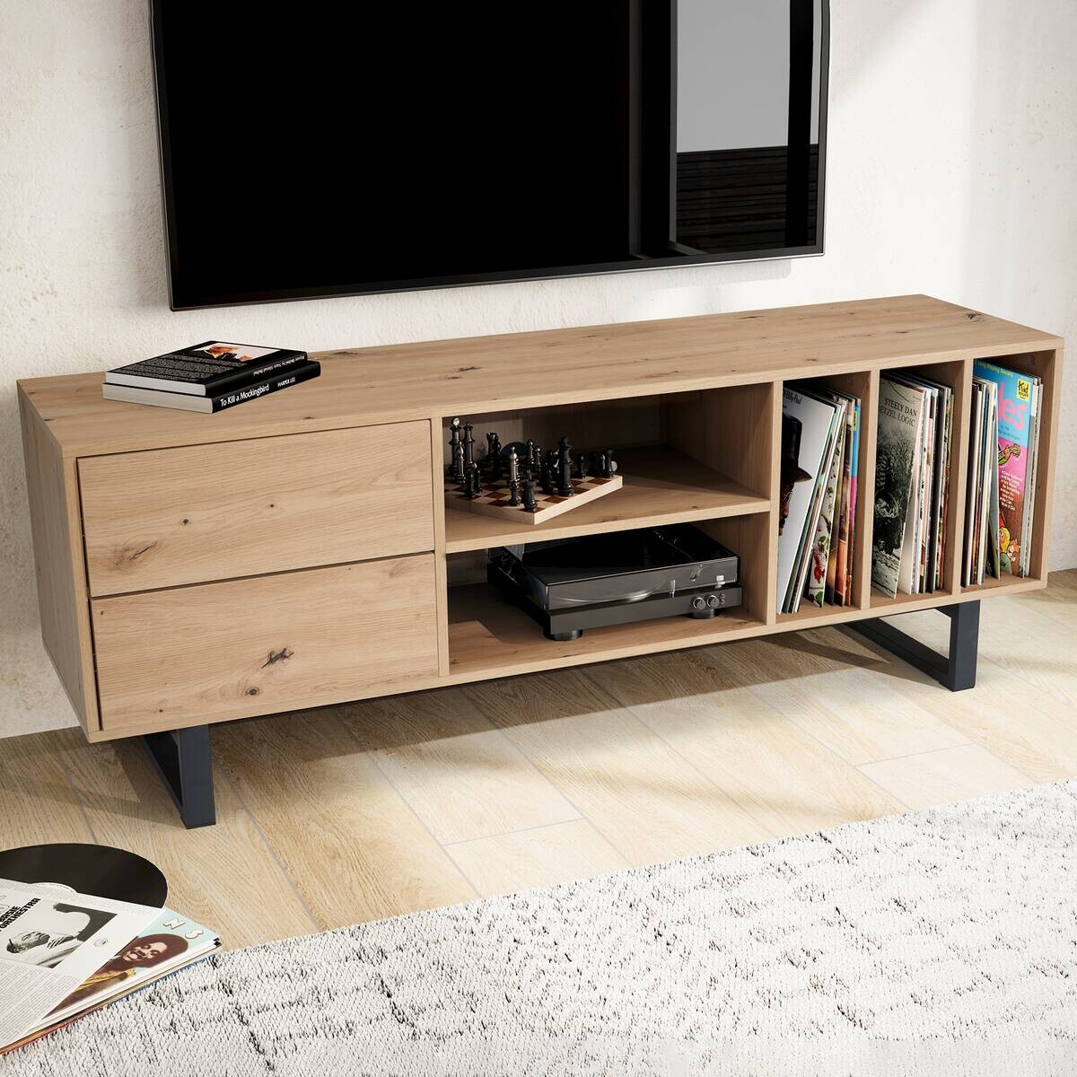 Lowboard Eiche Optik B/H/T: ca. 150x55x40 cm