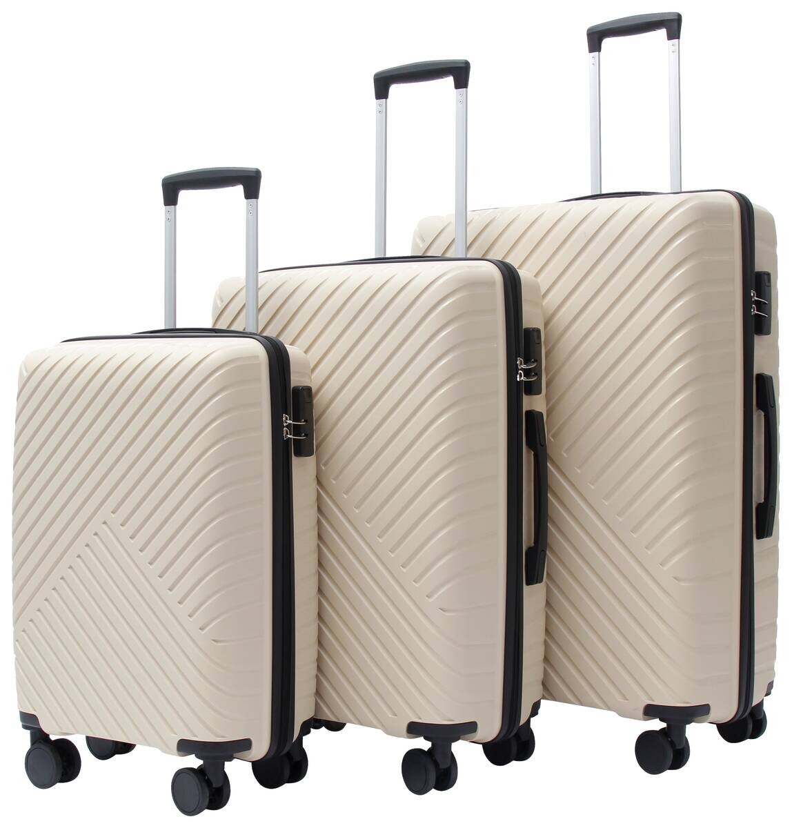 Koffer beige Kunststoff B/H/L: ca. 27x46x67 cm