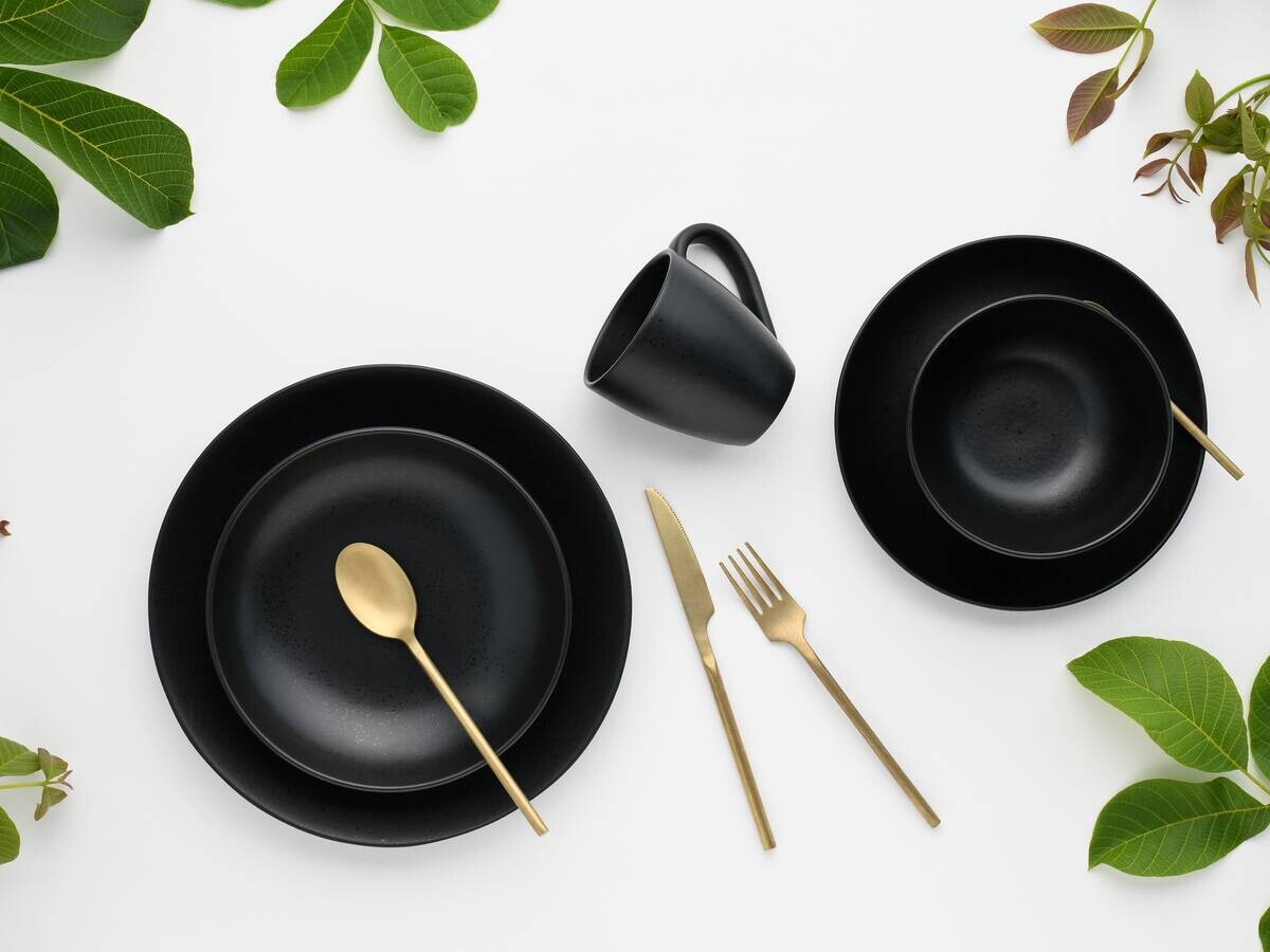 CreaTable Kombiservice Magic Black schwarz Steinzeug 20 tlg.