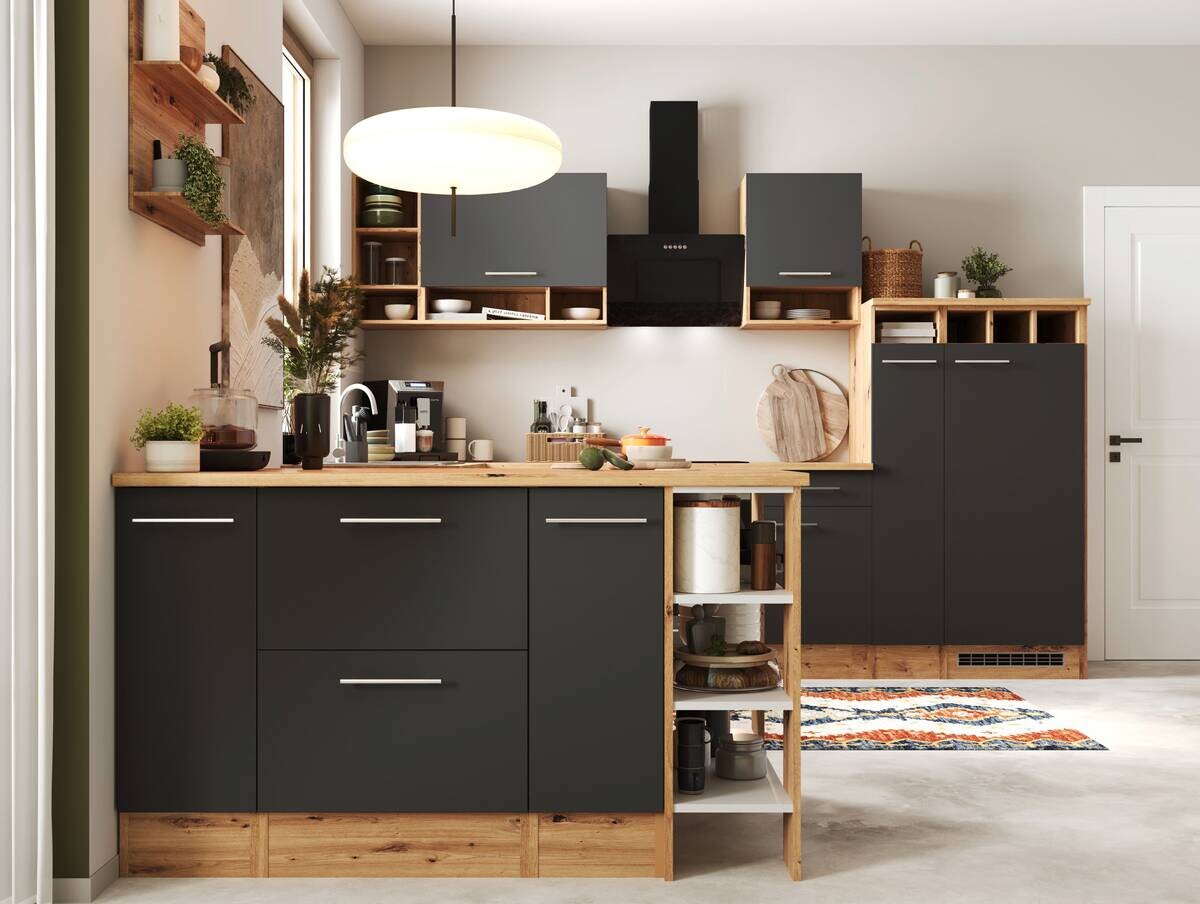 Respekta Winkelküche Hilde grau matt B/H/T: ca. 310x205x172 cm