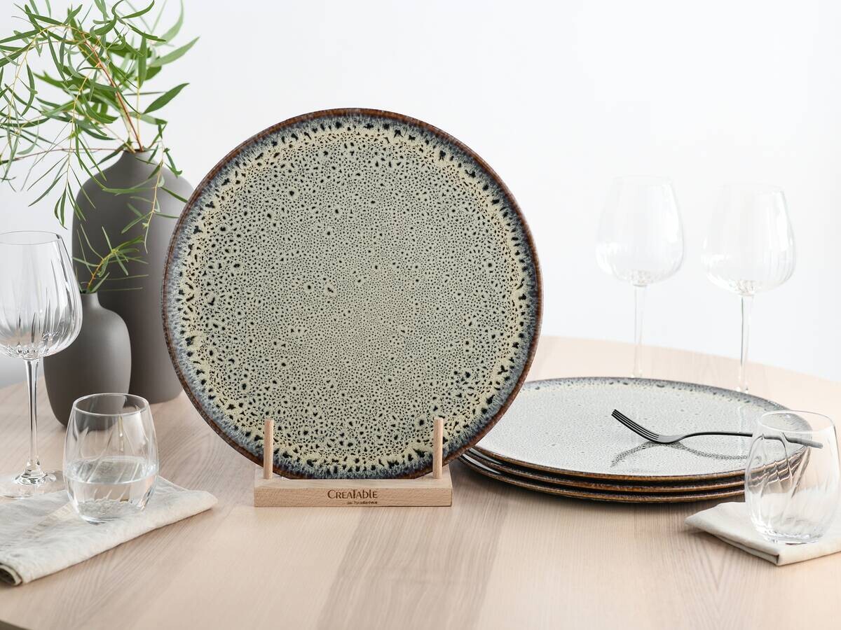 Teller sand Steinzeug D: ca. 33 cm