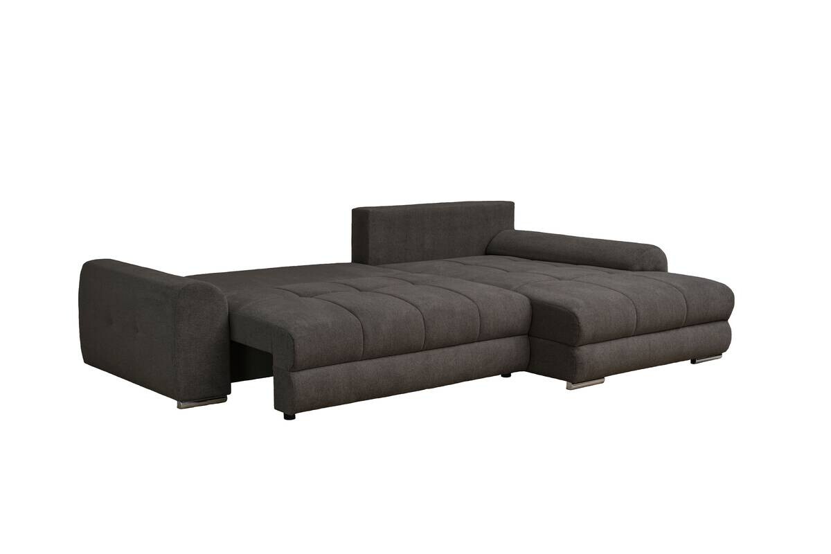 Ecksofa mit Bettfunktion und Bettkasten Lorenz braun Microfaser B/H/T: ca. 284x74x180 cm