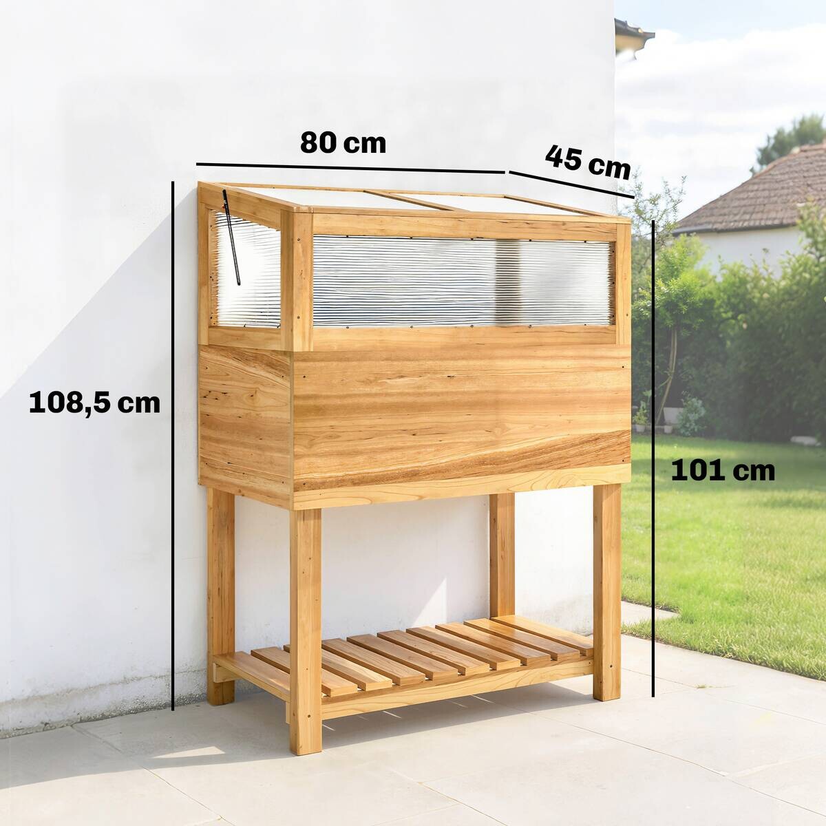 Outsunny Hochbeet mit Frühbeetaufsatz B/H/T/L: ca. 45x108,5x45x80 cm