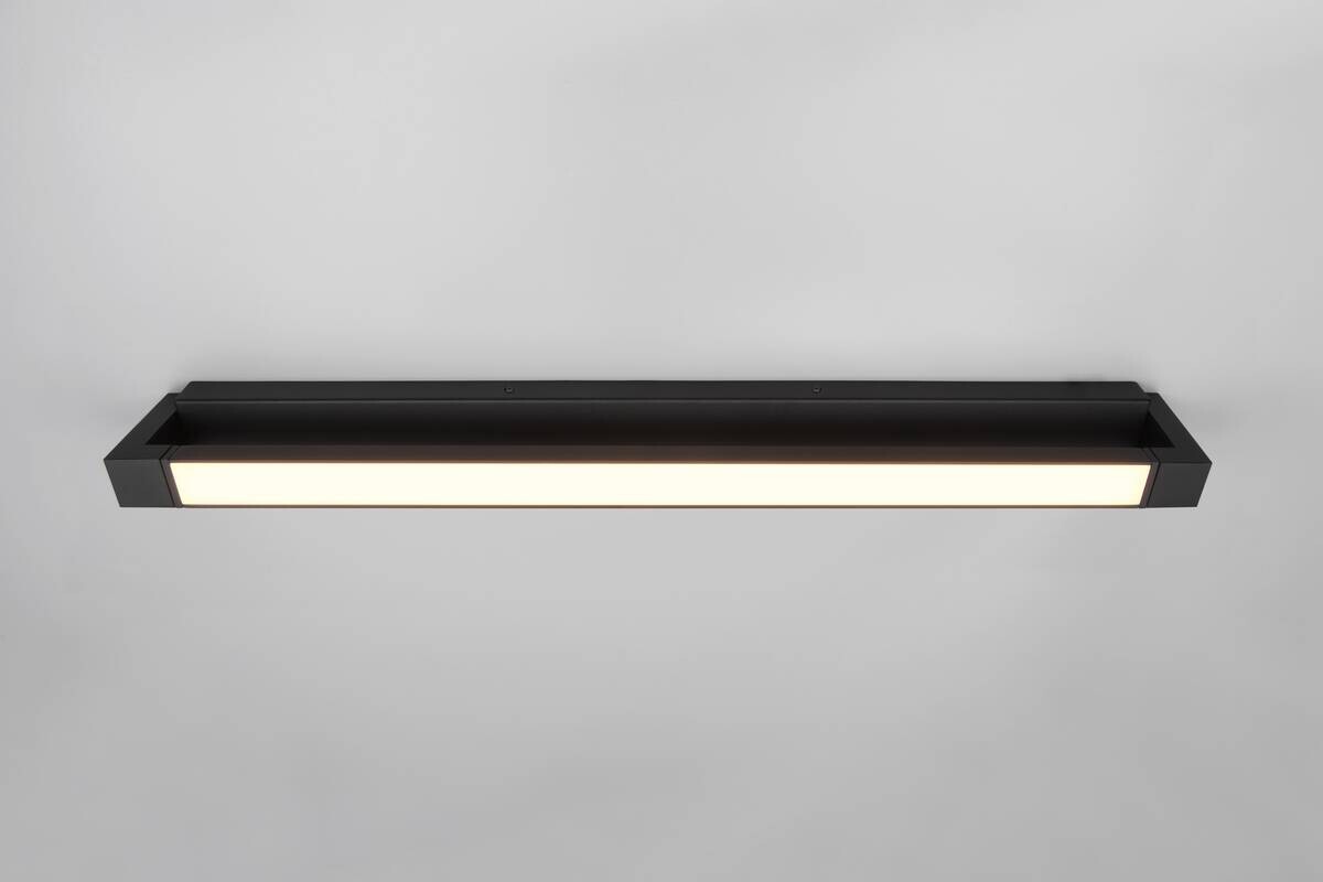 GLOBO LED-Wandleuchte Fabrizio schwarz Kunststoff Aluminium B/H/T: ca. 80x6x11 cm