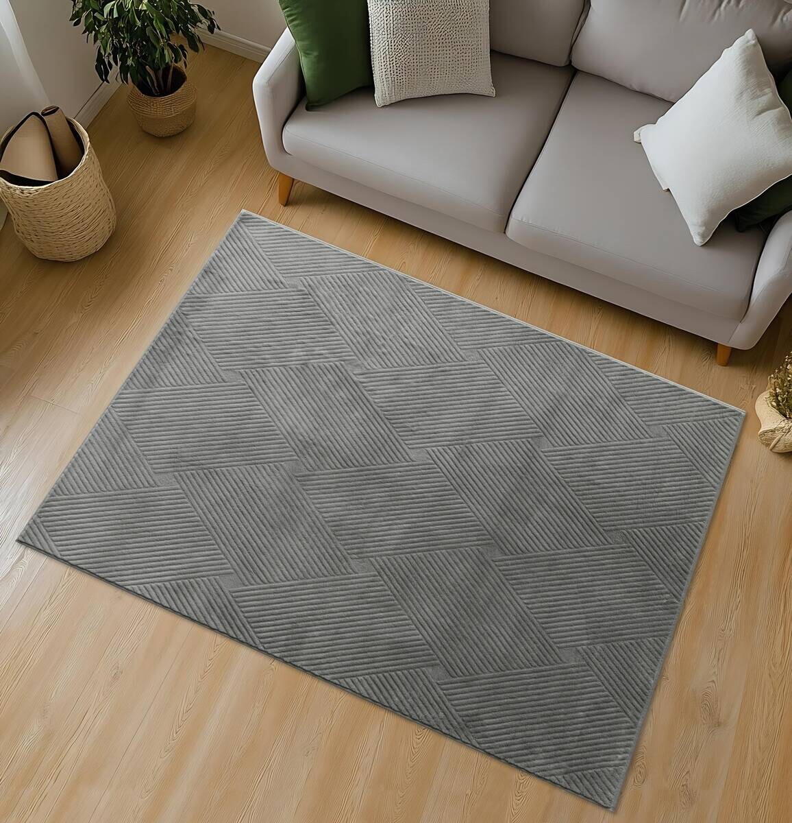 Fellimitat Monaco grau B/L: ca. 80x150 cm