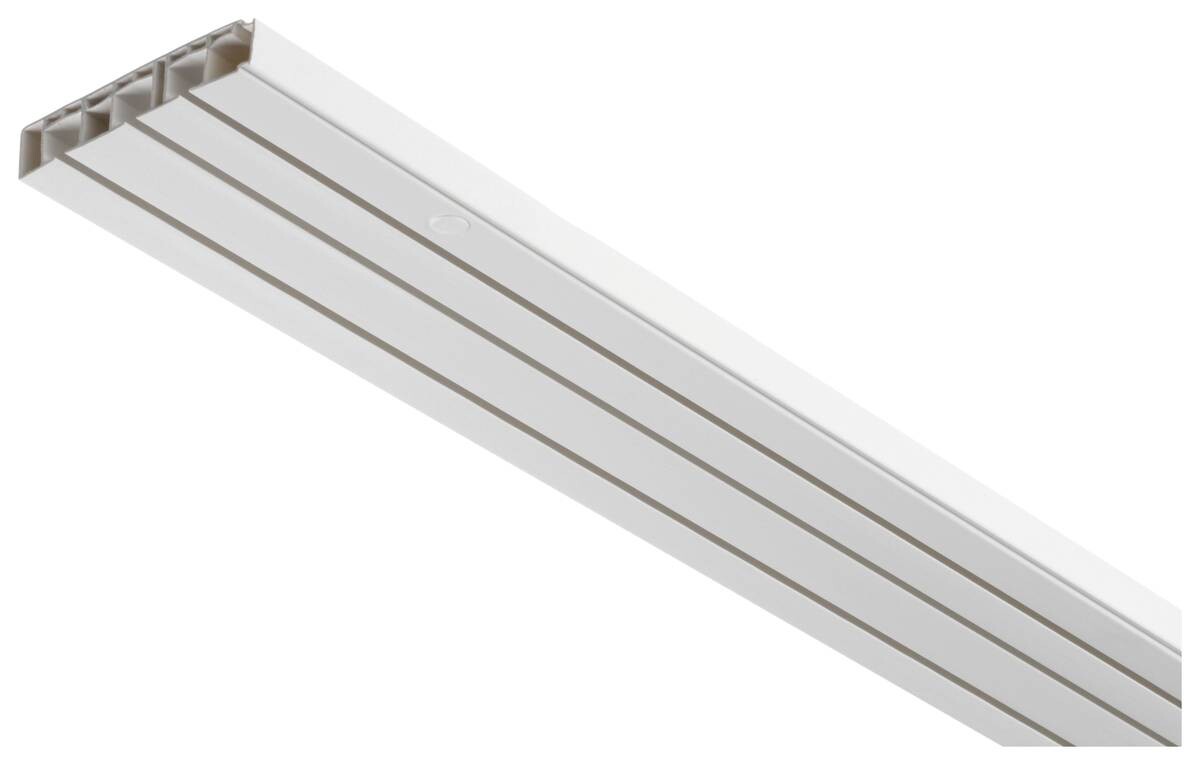 Boviva Gardinenschiene weiß Kunststoff L: ca. 250 cm 3 Läufe