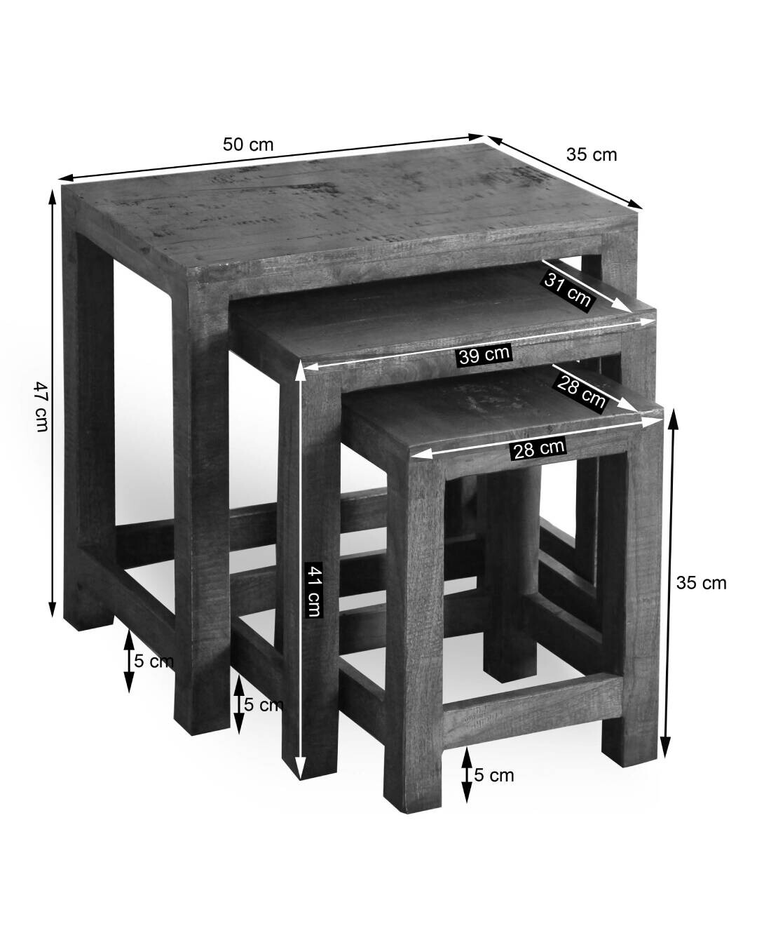 Beistelltisch Genua Akazie dunkel B/H/T: ca. 50x47x35 cm