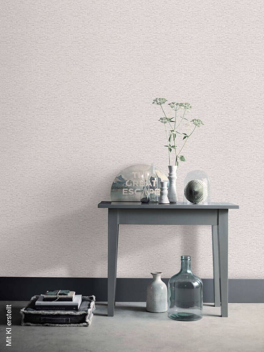 Vliestapete Geflecht weiß beige B/L: ca. 53x1005 cm