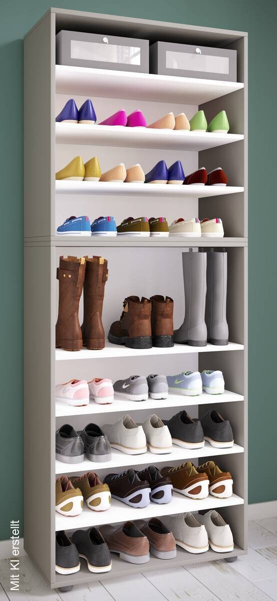 Schuhregal Lona weiß B/H/T: ca. 70x183x37 cm