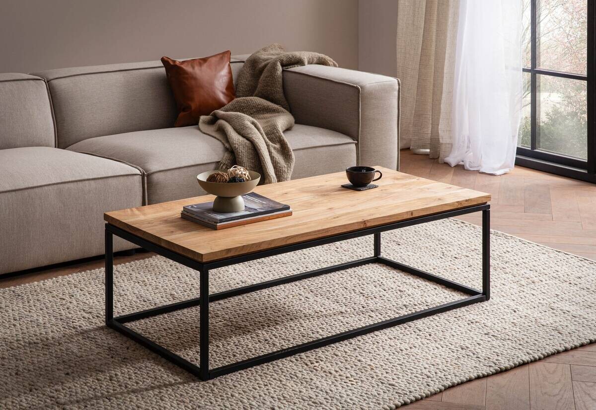 Wohnling Couchtisch braun Akazie B/H/T: ca. 120x40x60 cm