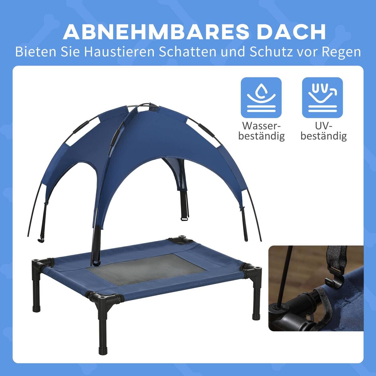 PawHut Hunde-Zubehör dunkelblau Edelstahl B/H/L: ca. 46x61x62 cm