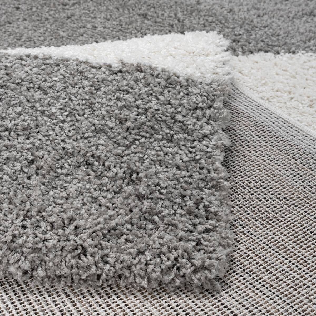Sanat Hochflorteppich MILANO hellgrau B/L: ca. 140x200 cm