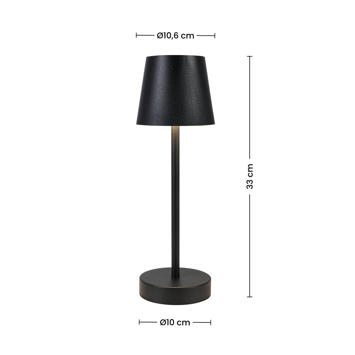 Tischleuchte Batty schwarz